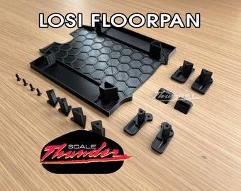1:12 Losi NASCAR Carbon Look Undertray Floorpan 3D Printed