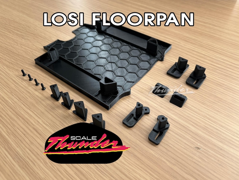 1:12 Losi NASCAR Carbon Look Undertray Floorpan 3D Printed image 1