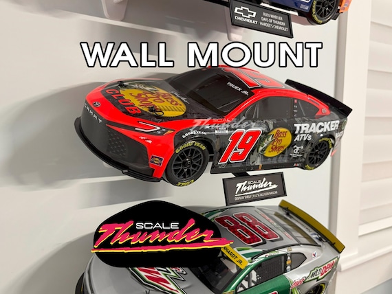 1:12 Scale NASCAR RC Car Wall Mount Display Stand – Minimalist 3D Printed Holder for Losi RC Chassis