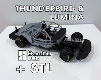 Kit de interior de jaula antivuelco Losi NASCAR Lumina/Thunderbird a escala 1:12. Archivo digital STL para impresión 3D. Bambú.