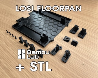 1:12 Losi NASCAR Undertray Floorpan Digital STL 3D Print File Bambu