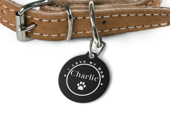 Pet Tag Charlie Solid Metal Printed Both Side 1 Inch with Clip