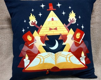 Bill Cypher Gravity Falls Inspired 16" by 16" Repurposed Decorative Pillow