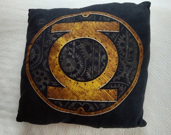 DC Green Lantern Steampunk Inspired 16" by 16" Repurposed Decorative Pillow