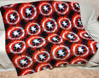 Fleece Marvel Captain America Inspired Planket Quillow Pillow Blanket 55"x 55" / 14" x 19" x 2 1/2"