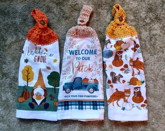 Welcome Gnome / Welcome To Our Patch / Forest Friends Inspired Kitchen Tea Towel Set