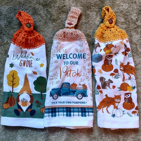 Welcome Gnome / Welcome To Our Patch / Forest Friends Inspired Kitchen Tea Towel Set