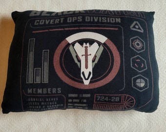 Overwatch Blackwatch Covert Ops Video Game Inspired Graphic Art 16" by 12" Decorative Pillow Repurposed