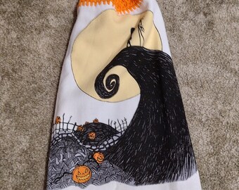 Nightmare Before Christmas Jack Skelington Sally Tea Towel themed Crochet Topped Whole Towels