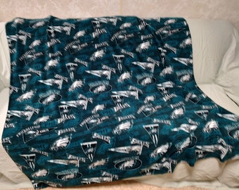 Fleece Philadelphia Eagles Inspired Planket Quillow Pillow Blanket 55"x 55" / 14" x 19" x 2 1/2"