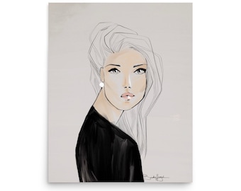 Girl with a Pearl Fashion Illustration