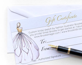 Custom Bridal Fashion Illustration-Gift Certificate-Brooke Hagel