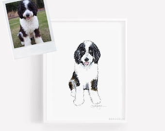 Custom Pet Portrait-Custom Dog Illustration-Pet Illustration-Custom Dog Sketch-Custom Pet Illustration-By Brooke Hagel-Pet Portrait Painting