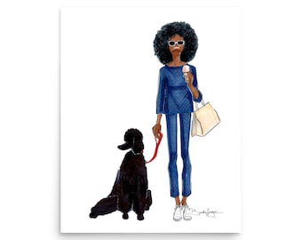 Poodle Proud Fashion Illustration Print