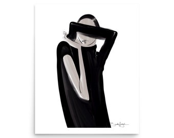 Bashful Beauty Digital Drawn Fashion Illustration