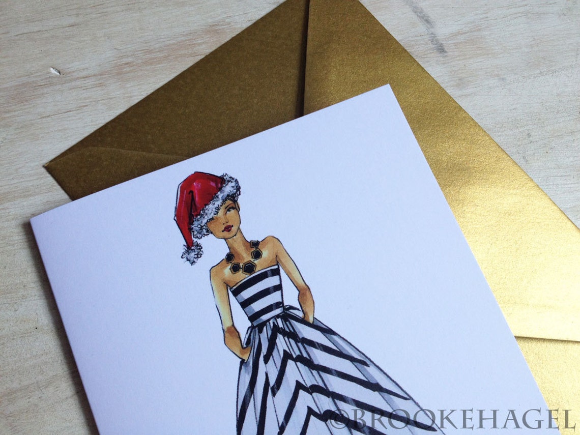 Christmas Fashion Card Etsy