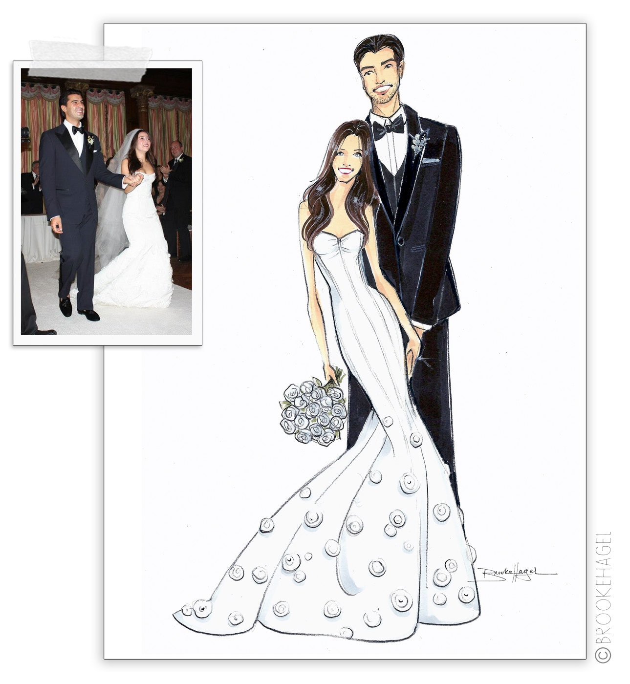 Custom Couple Fashion Illustration. Wedding Gift. Custom Fashion Sketch.  Custom Newlywed Gift. Engagement Gift. Brooklit. Brooke Hagel. - Etsy