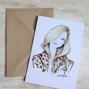Kate Moss- Fashion Illustration- Notecard