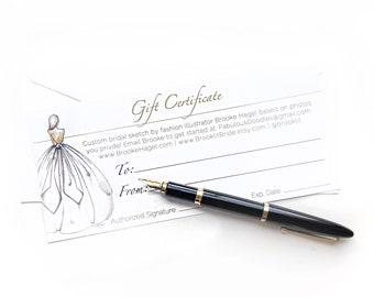 Custom Bridal Fashion Illustration-Gift Certificate-Brooke Hagel