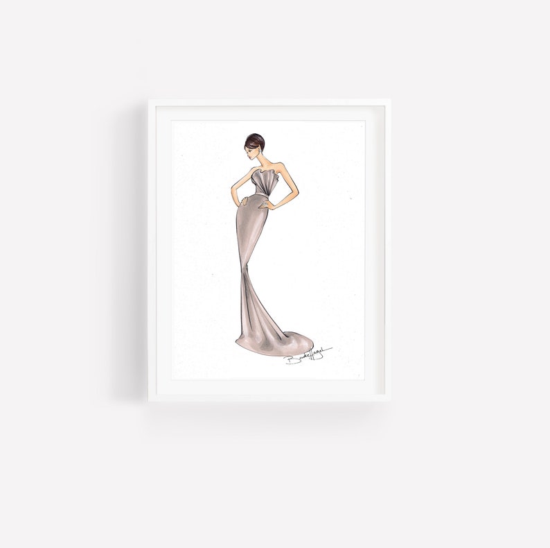 5x7 Fashion Illustration-Brooke Hagel-Print image 3
