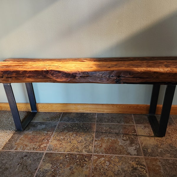 Reclaimed barn wood bench