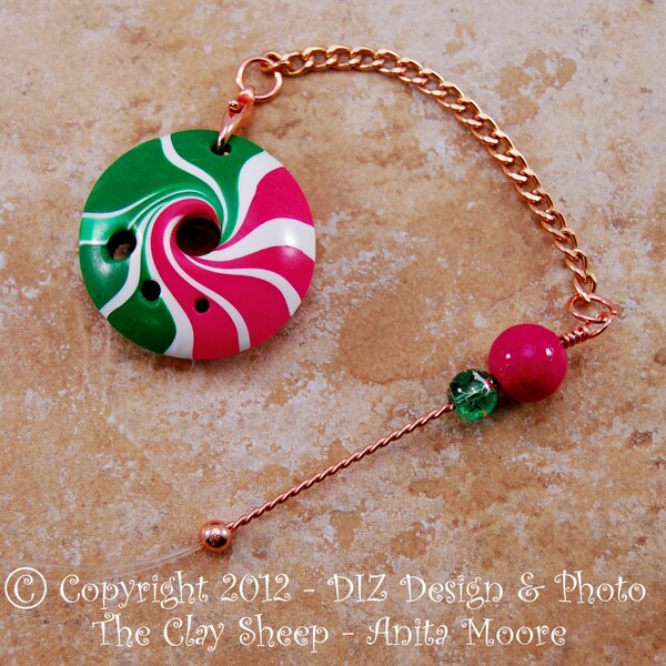 Bright Pink and Green Swirl Spinner's DIZ & Threader Set - No 2 - Original Convex