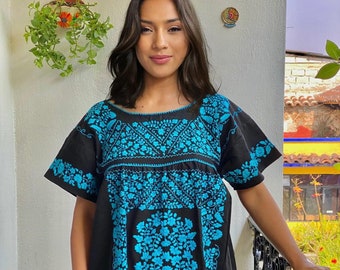 Blusa Mexicana Bertha. Blusa Floral Mexicana. Blusa Bordado a Mano. Blusa tipica Mexicano. Blusa Fiesta Mexicana. Blusa Típica de Mexico.