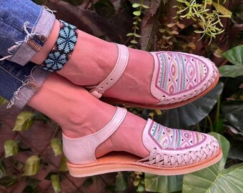 Huarache SUSSY Mexican. Mexican Leather Shoe. Hippie Boho. Traditional Huarache. Latin Fashion. Mexican Style Shoe. Ethnic style.