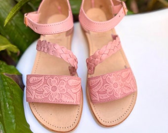 Sandale Huarache ~ Toutes tailles Boho- Hippie vintage ~ Style mexicain ~ Cuir coloré ~ Huaraches mexicaines. Sandales bohème mexa