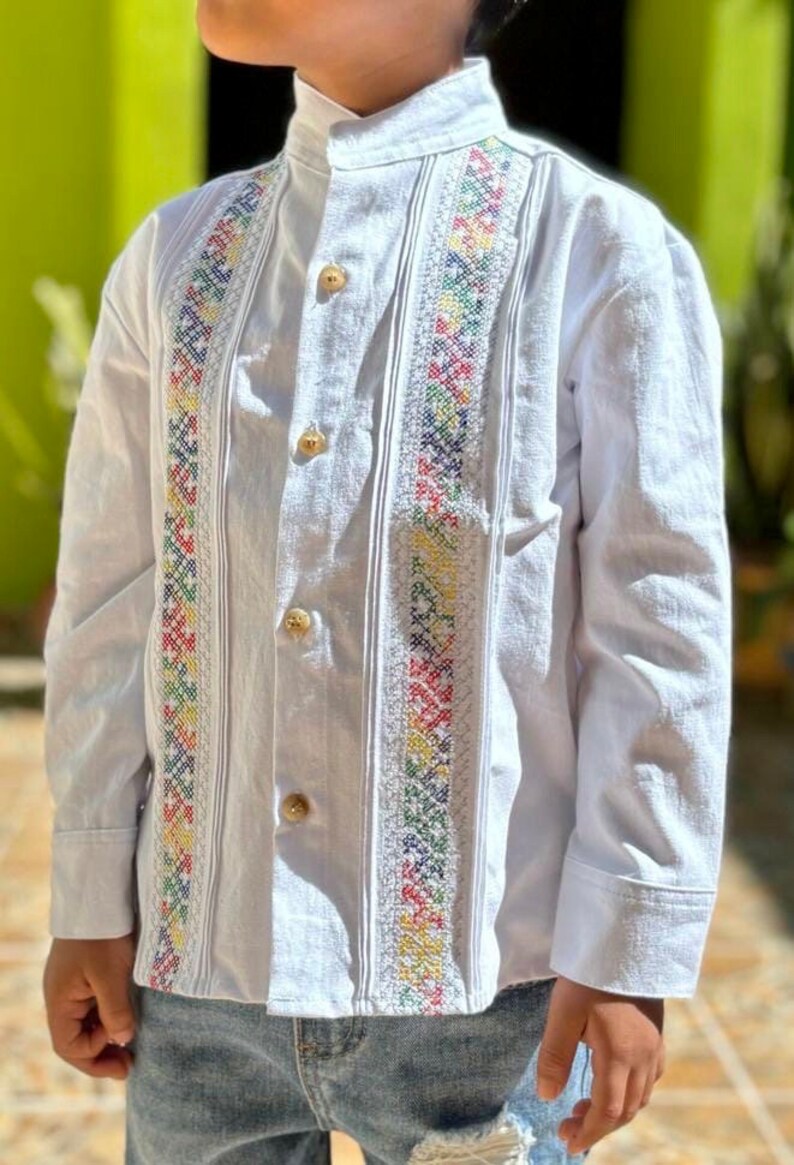 Boys Long Sleeve Elegant Guayabera Blanket, Embroidered Formal Dress ...