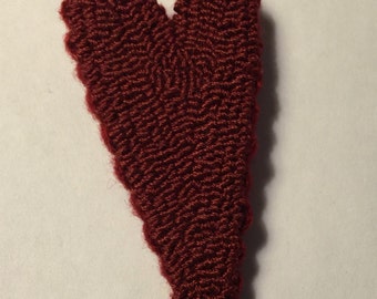 Primitive Valentine Needle Punch Pin Red Heart