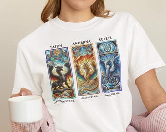 Fourth Wing Dragon T-Shirt | Tairn Andarna Sgaeyl Tee | Fantasy Bookish Gift | Iron Flame Fan Shirt | Dragon Rider Aesthetic Top