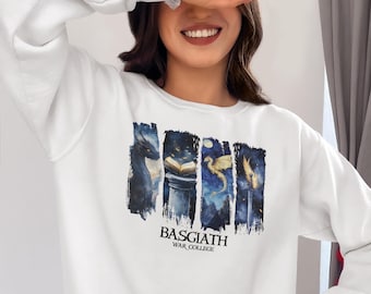 Basgiath War College Sweatshirt | Vierter Flügel Hoodie | Eiserne Flamme Pullover | Drachenreiter Geschenk für Leseratten | Fantasy Pullover