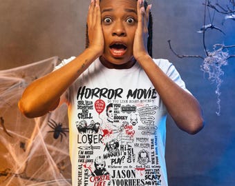 Horrorfilm Collage T-Shirt: Slasher Flicks, Kultklassiker