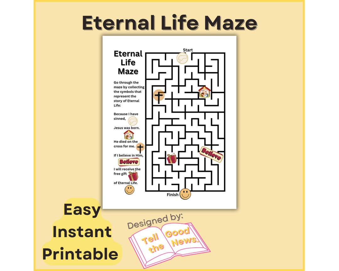 Eternal Life Maze | Bible Lesson Craft Puzzle | Kids Children's ...