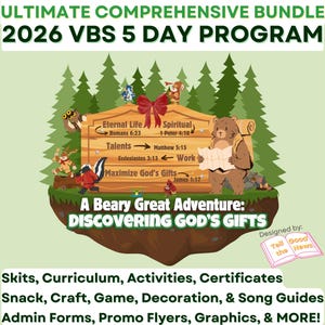 Kit de cinco días para la Escuela Bíblica de Vacaciones 2026 / Escenas de la Escuela Bíblica de Vacaciones, currículo, guías y actividades / Ministerio para niños de la iglesia / Evento de la escuela dominical