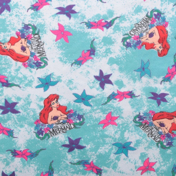 The Little Mermaid Vintage Soft Warm Thin Blanket Fabric Green Flowers Ariel Disney, Cute, Girl, Bedroom ~ The Pink Room ~ 20-17-580