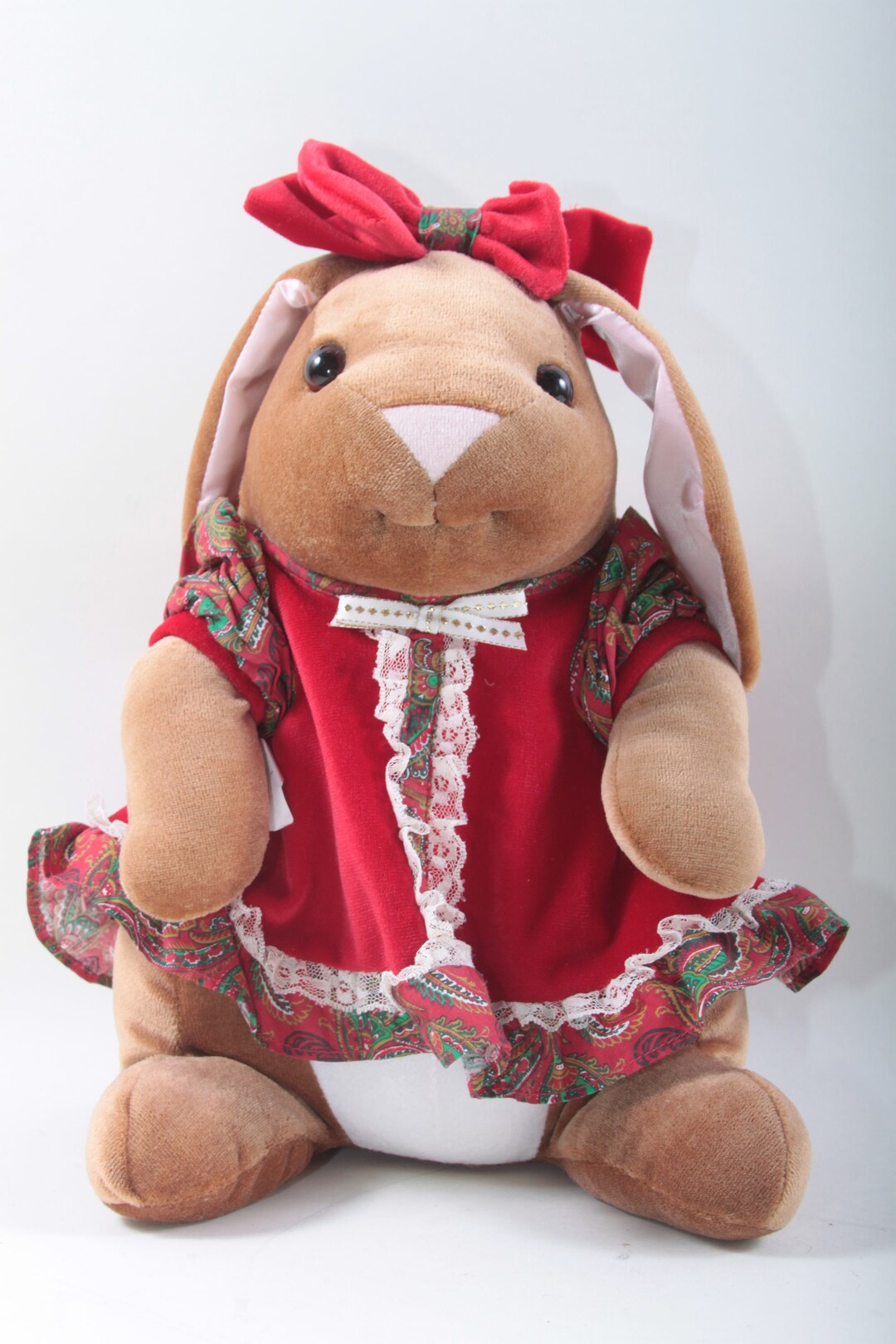 Toys R Us Christmas the Velveteen Rabbit in Red Dress Red Bow Etsy