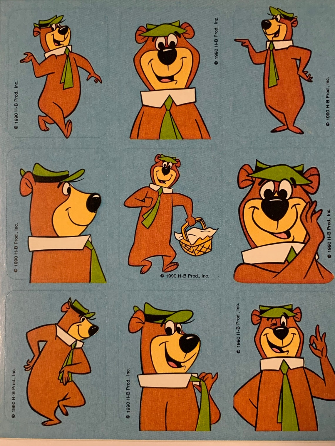 Yogi Bear HannaBarbera Stickers Single Sticker Sheet Etsy