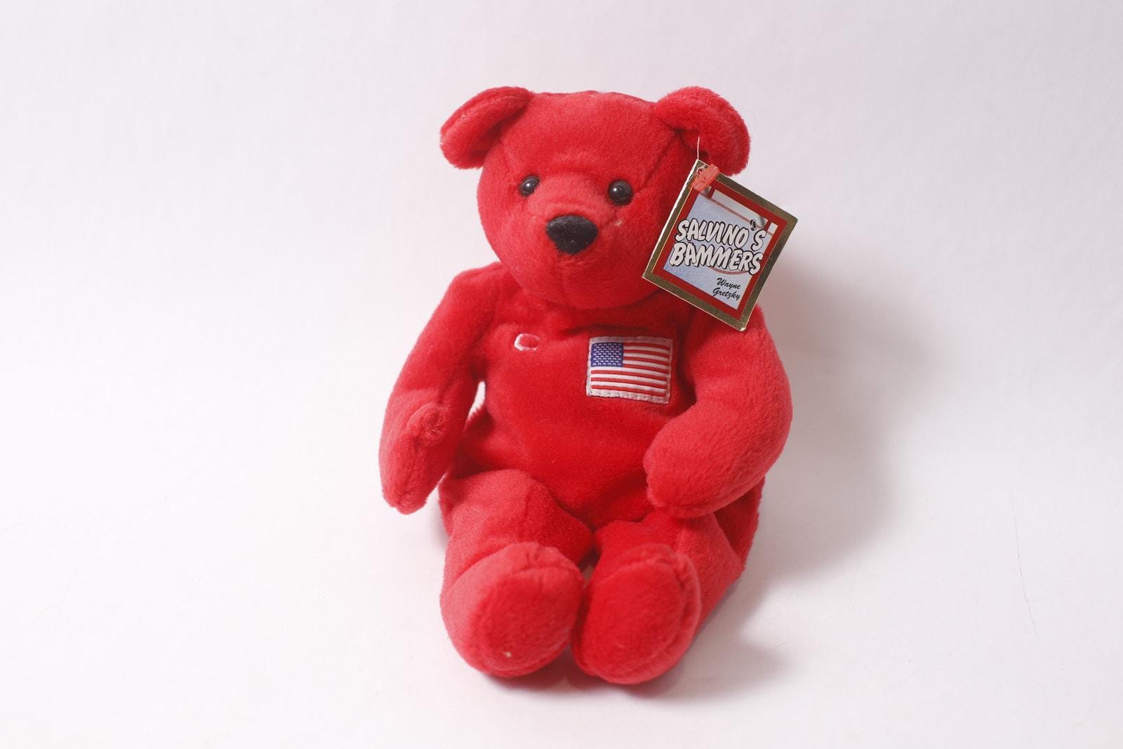 Salvino's Bammers Wayne Gretzky Beanie Bear No 99 Red Hockey