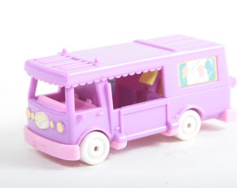 Polly Pocket Stable On The Go Paars Voertuig Paardendrager Van Bluebird Plastic Vintage Speelgoed Mini Meubilair ~ 460 763