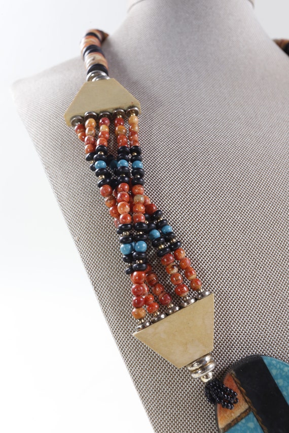 Ethnic, Heart, Chunky, Bold, Necklace, Multicolor… - image 3