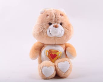 Vintage Care Bear Plush, Champ Bear, Trophy, Orange, Odor Free, Very Clean, Great Shape ~ 250113-WH M-03-01