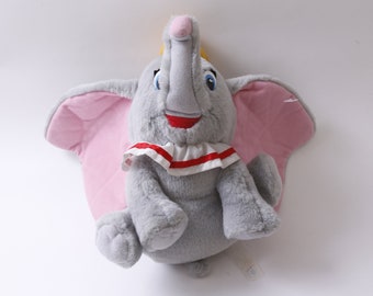 Elephant, 10", Pink, Gray, Plush, Soft, Toy, Figure, Cartoon Character, Vintage Plush, Stuffed Animal, Collectible ~ 20-18-627