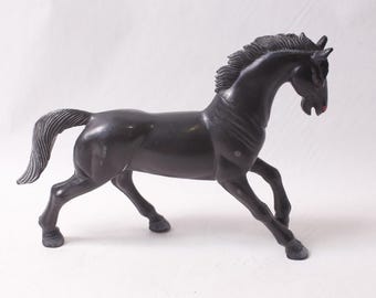 1984 Imperial Black Horse Figure Animal Kingdom Wild Stallion Collection ~ 260415-WH 1080