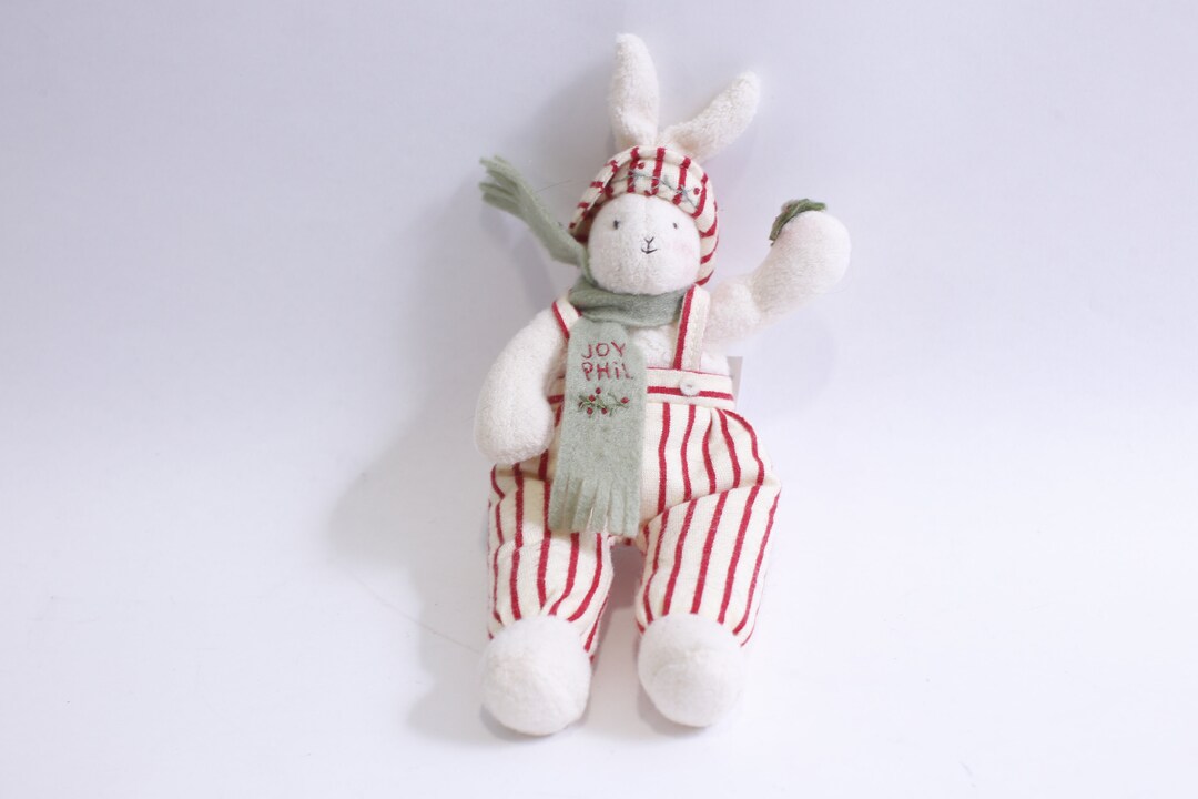 Joy Phil, Bunnies by the Bay, Christmas, Plush, Red White Striped ...