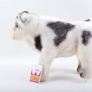 Kamar Rare Prototype Sample OOAK hecho a mano Sour Cream Cute White Black Ternero Vaca Juguete de peluche suave Colección vintage ~ 181