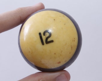 White, Striped, No Twelve, 12, Replacement Ball, Billiards Ball, Pool Game, Photo Prop, Decor, Design, Vintage, Collection, ~ 20-05-170