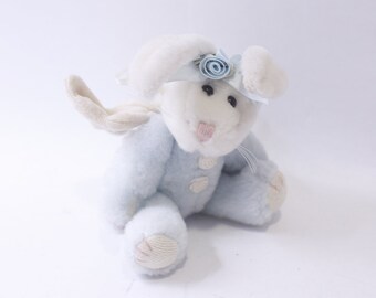 Boyds Angel Bunny, Blue Body and White Head and Wings, Stuffed Animal, Vintage, Collectible, ~ 240401-WH 902