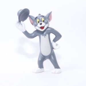 Tom & Jerrt Cat, Waving with Hat, 3", PVC, Figure, Standing, Cartoon Character, Toy, Vintage, Collectible, ~ 20-01-728